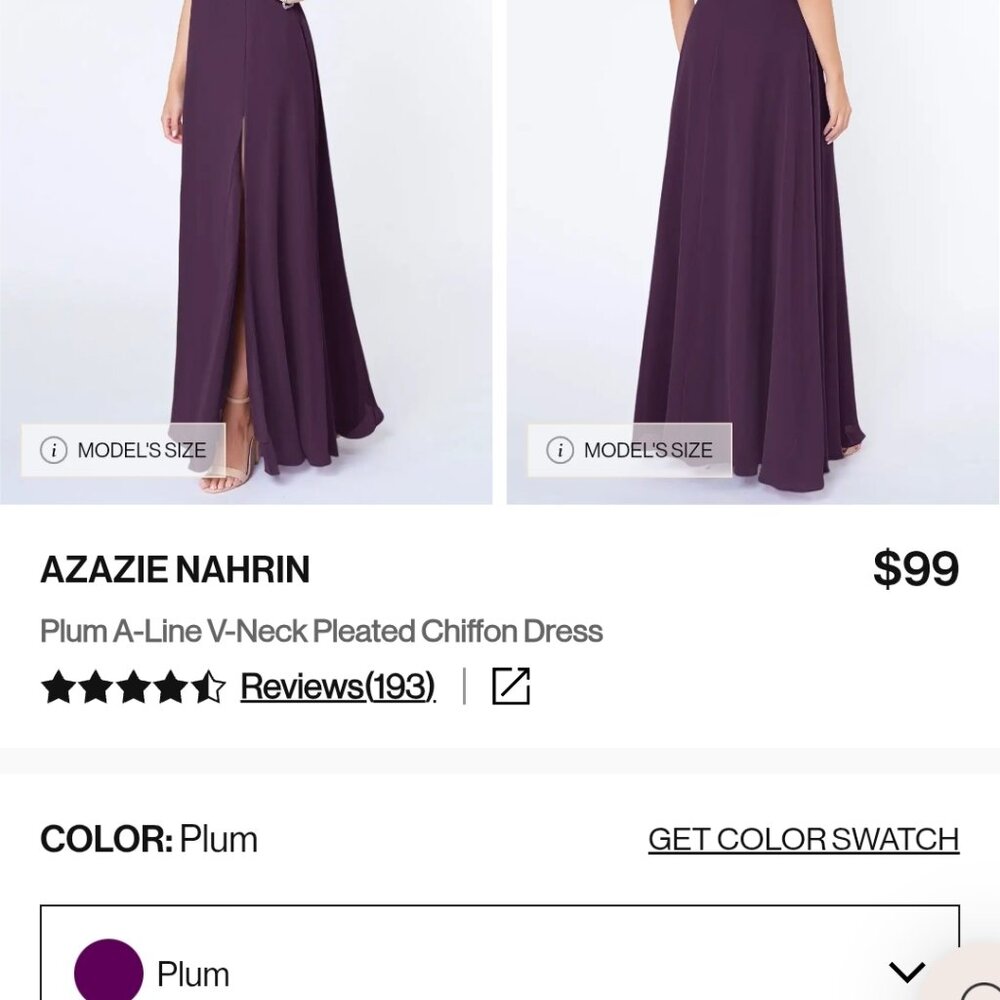 Azazie Nahrin plum bridesmaid dress - Picture 4 of 4